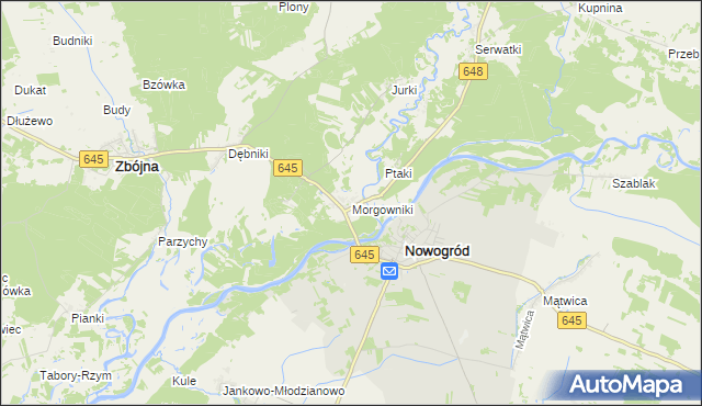 mapa Morgowniki, Morgowniki na mapie Targeo