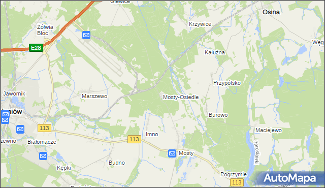 mapa Mosty-Osiedle, Mosty-Osiedle na mapie Targeo