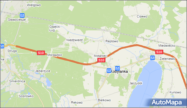 mapa Motaniec, Motaniec na mapie Targeo