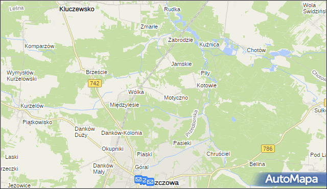 mapa Motyczno, Motyczno na mapie Targeo