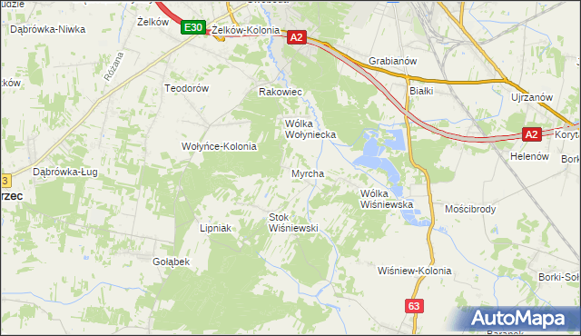 mapa Myrcha, Myrcha na mapie Targeo