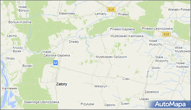 mapa Mystkówiec-Szczucin, Mystkówiec-Szczucin na mapie Targeo