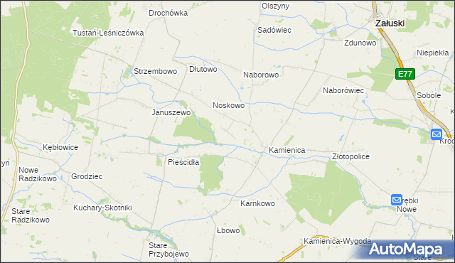mapa Naborowo-Parcele, Naborowo-Parcele na mapie Targeo