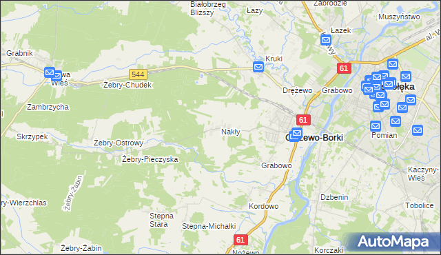 mapa Nakły, Nakły na mapie Targeo