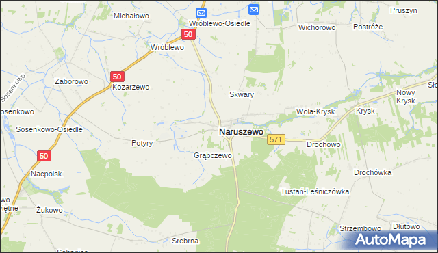 mapa Naruszewo, Naruszewo na mapie Targeo