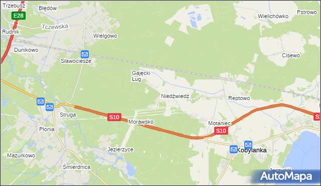 mapa Niedźwiedź gmina Kobylanka, Niedźwiedź gmina Kobylanka na mapie Targeo