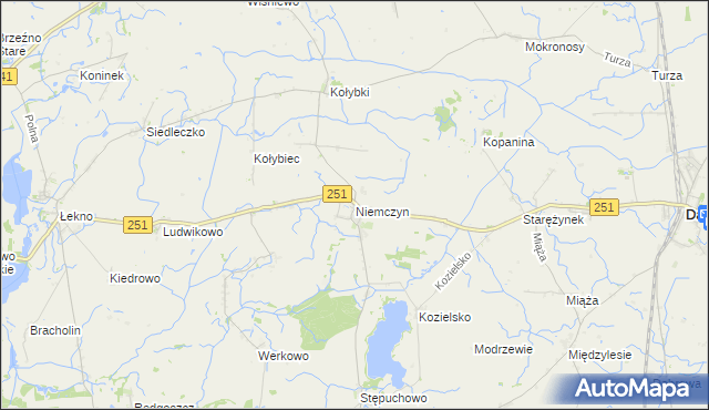 mapa Niemczyn gmina Damasławek, Niemczyn gmina Damasławek na mapie Targeo
