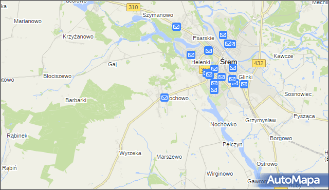mapa Nochowo, Nochowo na mapie Targeo