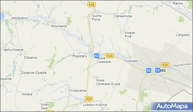 mapa Nowa Cerekwia, Nowa Cerekwia na mapie Targeo