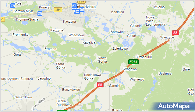 mapa Nowa Górka, Nowa Górka na mapie Targeo