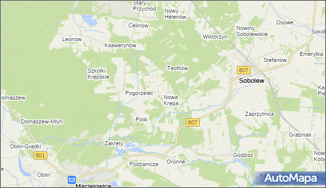 mapa Nowa Krępa, Nowa Krępa na mapie Targeo