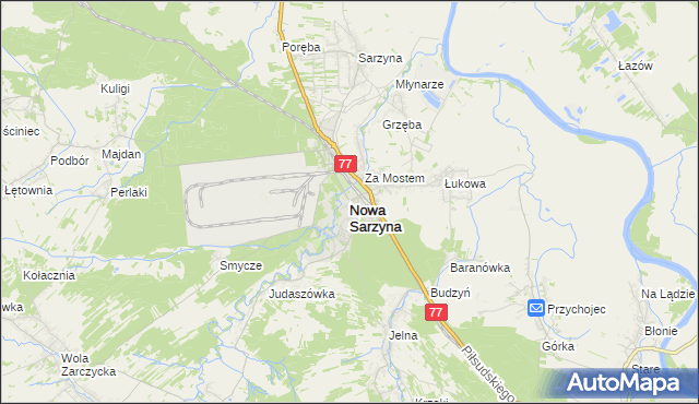 mapa Nowa Sarzyna, Nowa Sarzyna na mapie Targeo