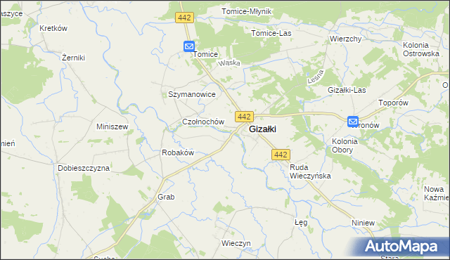 mapa Nowa Wieś gmina Gizałki, Nowa Wieś gmina Gizałki na mapie Targeo