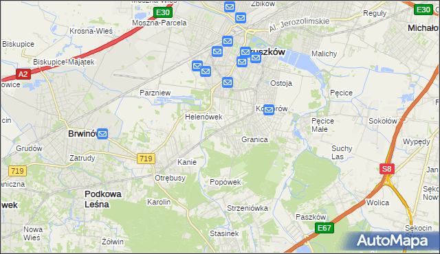 mapa Nowa Wieś gmina Michałowice, Nowa Wieś gmina Michałowice na mapie Targeo