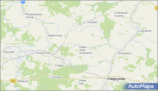 mapa Nowa Wieś Grodziska, Nowa Wieś Grodziska na mapie Targeo