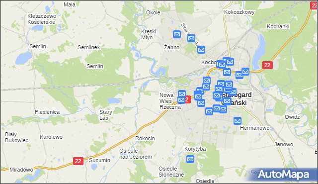 mapa Nowa Wieś Rzeczna, Nowa Wieś Rzeczna na mapie Targeo