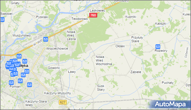 mapa Nowa Wieś Wschodnia, Nowa Wieś Wschodnia na mapie Targeo