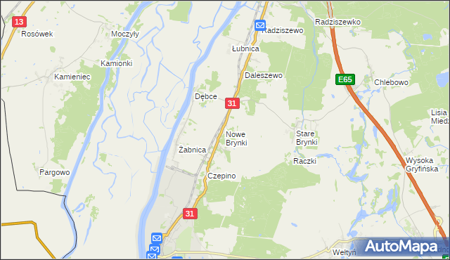 mapa Nowe Brynki, Nowe Brynki na mapie Targeo