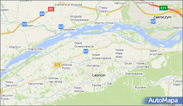 mapa Nowe Gniewniewice, Nowe Gniewniewice na mapie Targeo