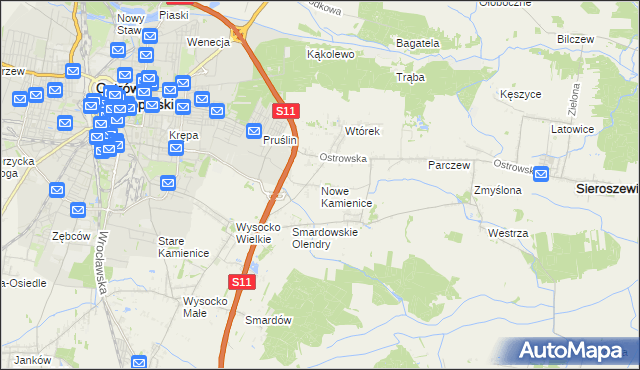 mapa Nowe Kamienice, Nowe Kamienice na mapie Targeo