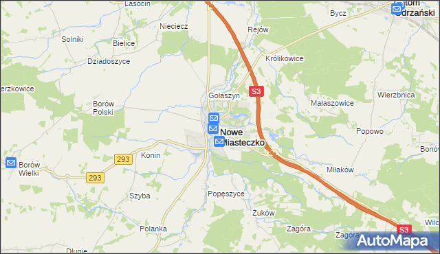 mapa Nowe Miasteczko, Nowe Miasteczko na mapie Targeo