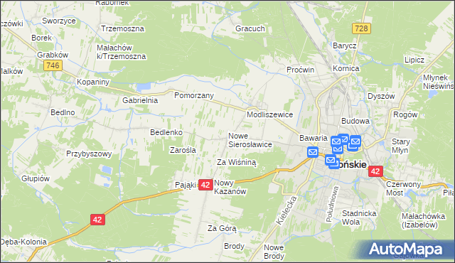 mapa Nowe Sierosławice, Nowe Sierosławice na mapie Targeo