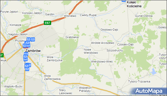 mapa Nowe Wierzbowo, Nowe Wierzbowo na mapie Targeo