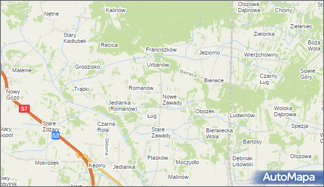 mapa Nowe Zawady, Nowe Zawady na mapie Targeo