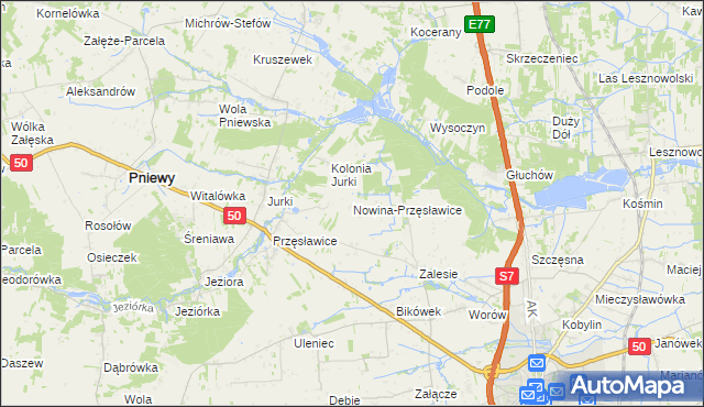 mapa Nowina-Przęsławice, Nowina-Przęsławice na mapie Targeo