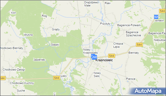 mapa Nowy Krasnosielc, Nowy Krasnosielc na mapie Targeo