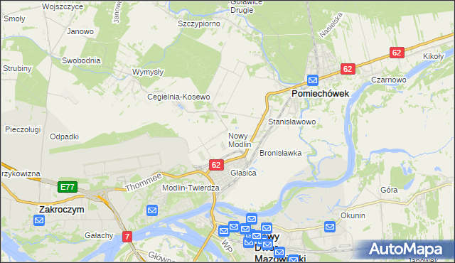 mapa Nowy Modlin, Nowy Modlin na mapie Targeo