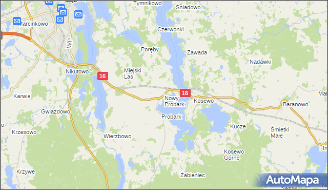 mapa Nowy Probark, Nowy Probark na mapie Targeo