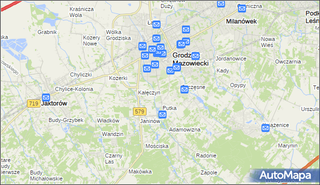 mapa Odrano-Wola, Odrano-Wola na mapie Targeo