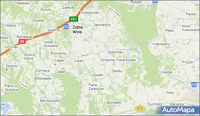 mapa Ojrzanów-Towarzystwo, Ojrzanów-Towarzystwo na mapie Targeo