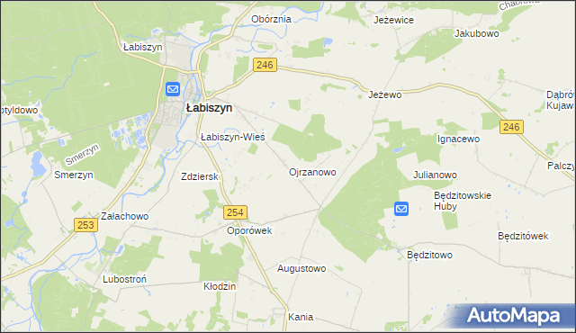 mapa Ojrzanowo, Ojrzanowo na mapie Targeo