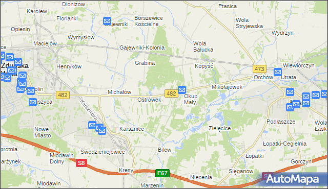 mapa Okup Wielki, Okup Wielki na mapie Targeo