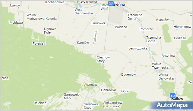 mapa Olechów Stary, Olechów Stary na mapie Targeo