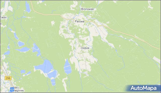 mapa Ołobok gmina Osiecznica, Ołobok gmina Osiecznica na mapie Targeo