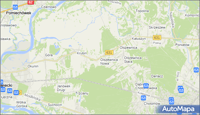 mapa Olszewnica Nowa, Olszewnica Nowa na mapie Targeo