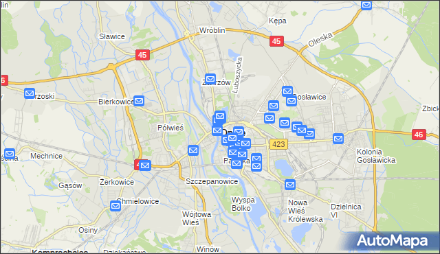 mapa Opola, Opole na mapie Targeo