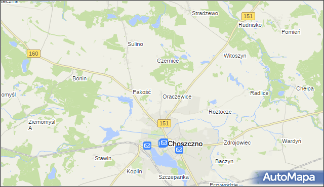 mapa Oraczewice, Oraczewice na mapie Targeo