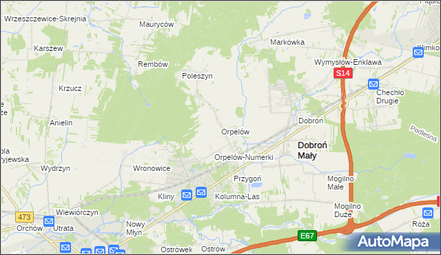 mapa Orpelów, Orpelów na mapie Targeo