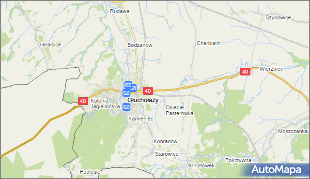 mapa Osiedle Pionierów, Osiedle Pionierów na mapie Targeo