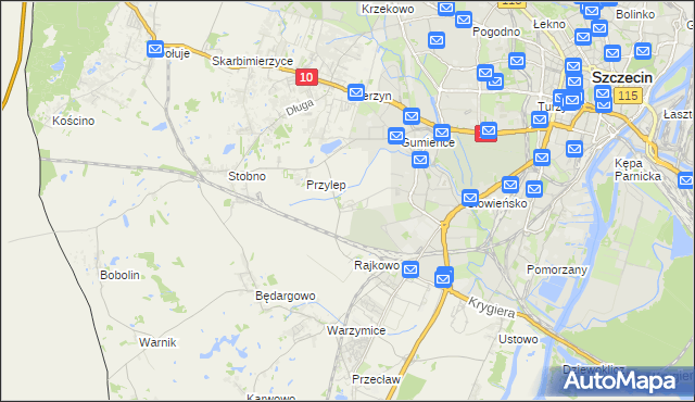 mapa Ostoja gmina Kołbaskowo, Ostoja gmina Kołbaskowo na mapie Targeo