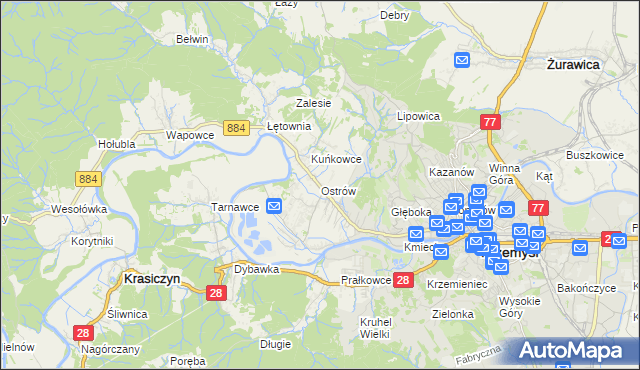 mapa Ostrów gmina Przemyśl, Ostrów gmina Przemyśl na mapie Targeo