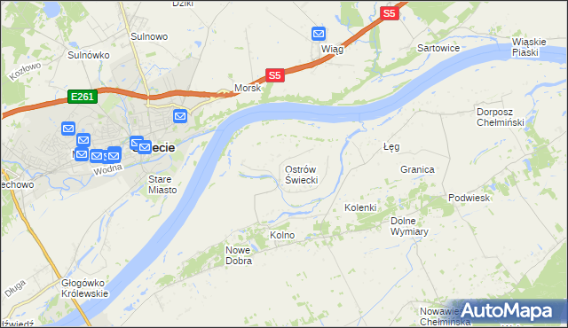 mapa Ostrów Świecki, Ostrów Świecki na mapie Targeo