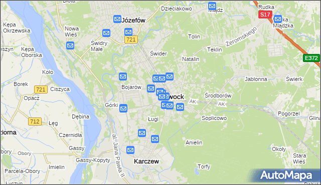 mapa Otwock, Otwock na mapie Targeo