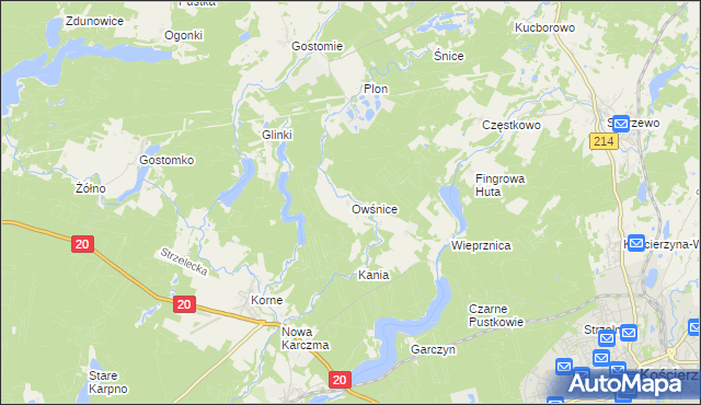 mapa Owśnice, Owśnice na mapie Targeo