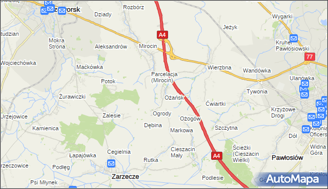 mapa Ożańsk, Ożańsk na mapie Targeo