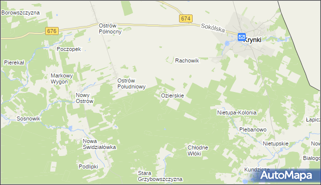 mapa Ozierskie, Ozierskie na mapie Targeo